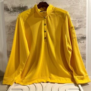 LAUREN RALPH LAUREN Yellow Knit Monogram Sweatshirt Pullover Womens 3X Mock Neck